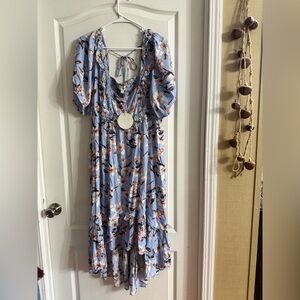 Umgee Floral Midi Dress High Low Hem NWT Sz L. D-1224